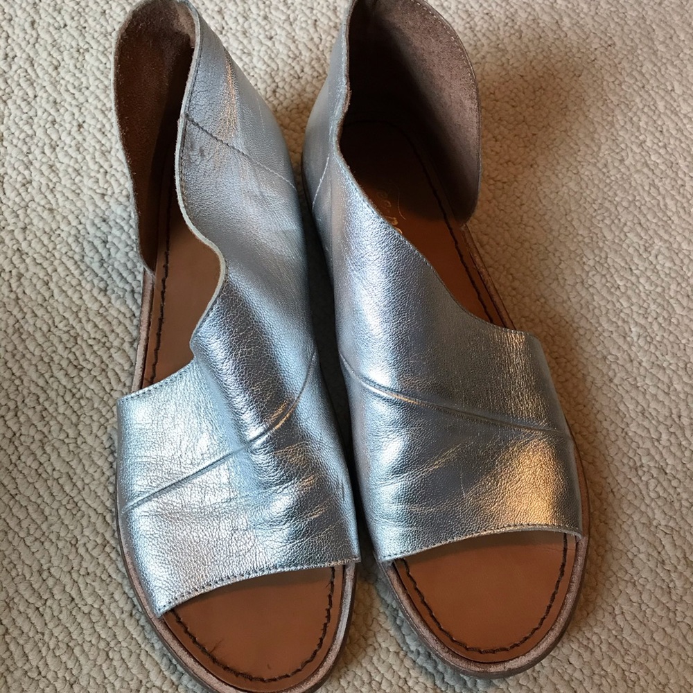 Size 38 Free People Mont Blanc Silver Sandals